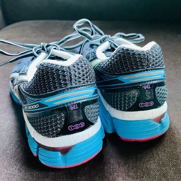 Excellent ASICS GT 2000 Black Blue Ruby Red sz 6 37 EUR - Picture 5 of 10